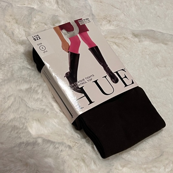 New Hue Espresso Opaque Control Top Leggings Size 4 Plus - Picture 2 of 3